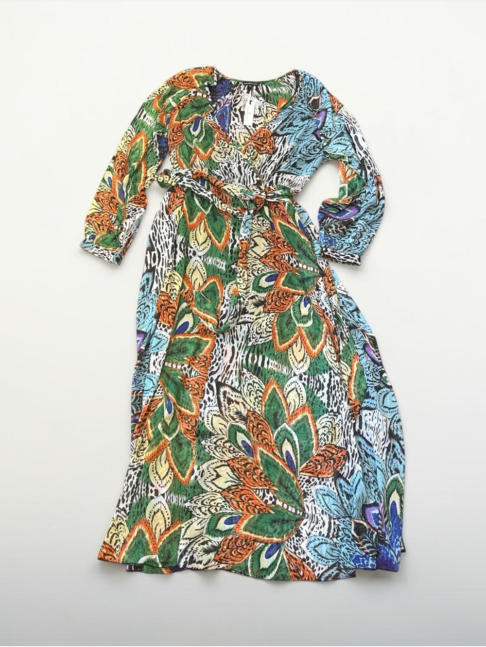 Bandolino Floral Maxi Dress in Green, Orange & Blue - Picture 1 of 5